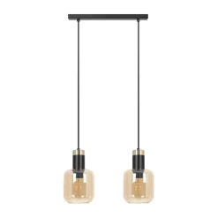 Sklep Kaja Czarno-złota lampa wisząca z dwoma kloszami K-5266 z serii DOKA | Kaja Discount
