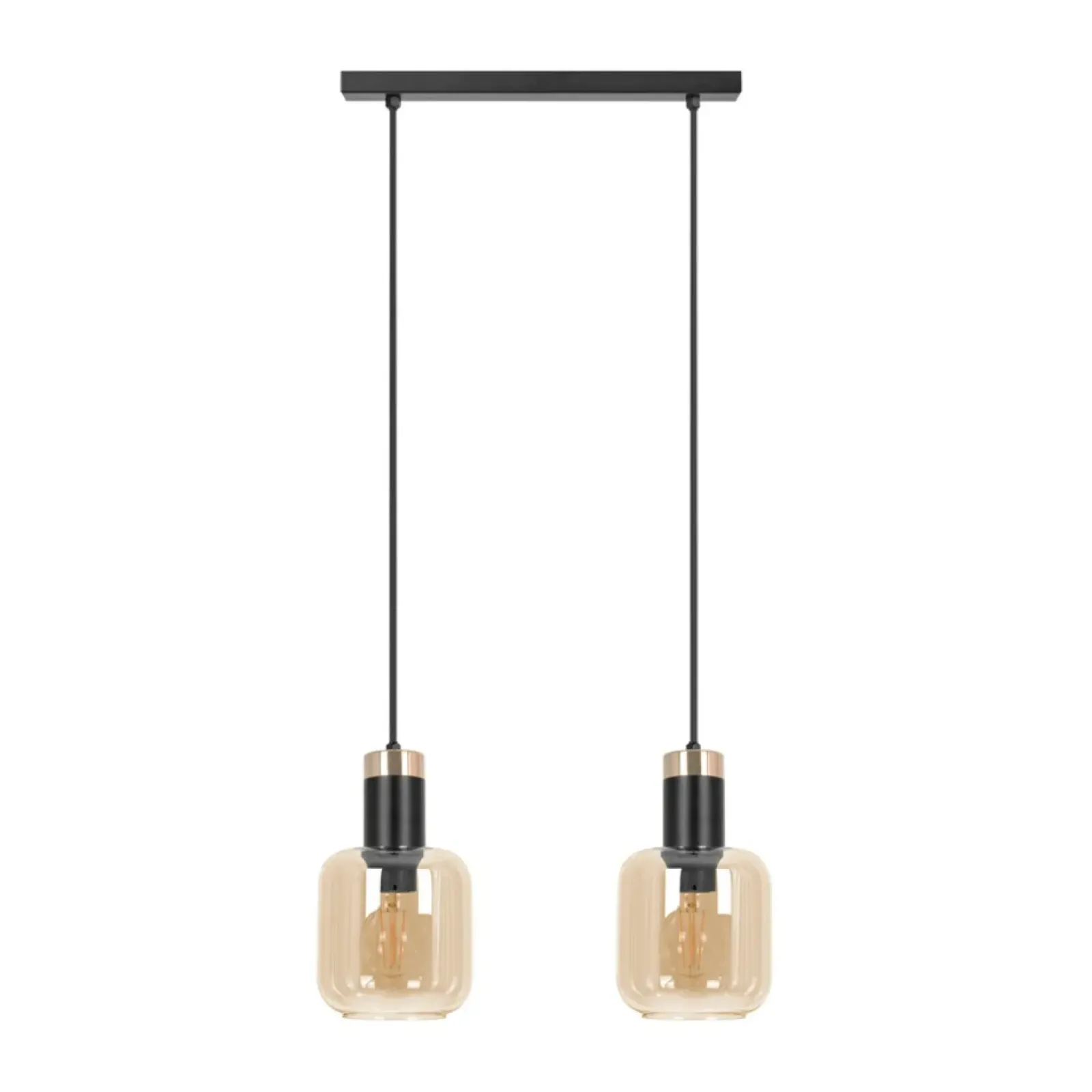 Sklep Kaja Czarno-złota lampa wisząca z dwoma kloszami K-5266 z serii DOKA | Kaja Discount