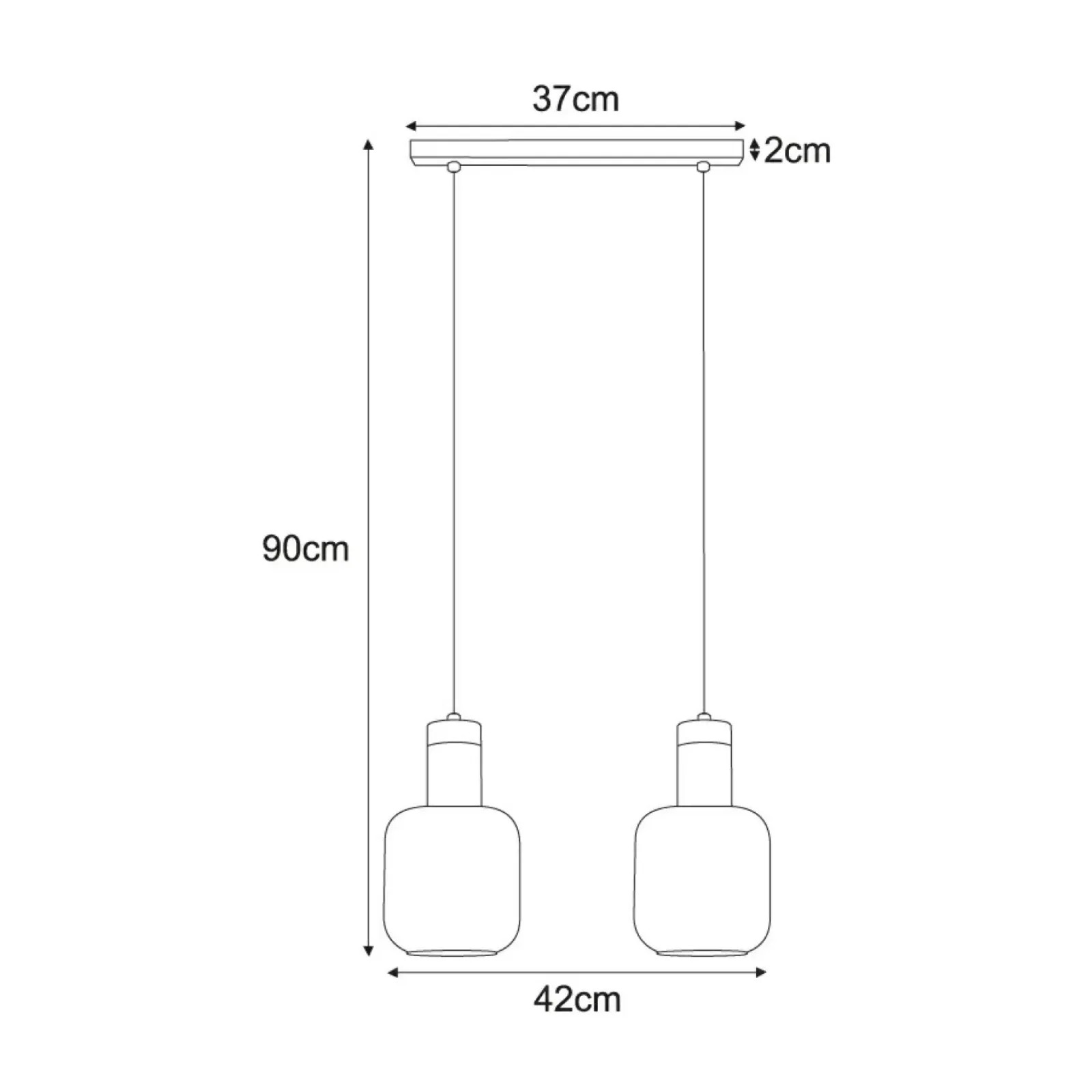 Sklep Kaja Czarno-złota lampa wisząca z dwoma kloszami K-5266 z serii DOKA | Kaja Discount
