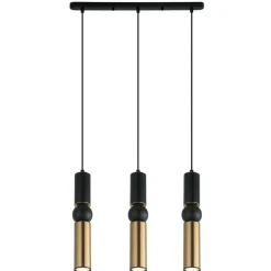 Sklep Kaja Czarno-złota lampa wisząca z tubami PND-14290-3A-BK-BRO - ISIDORA Outlet