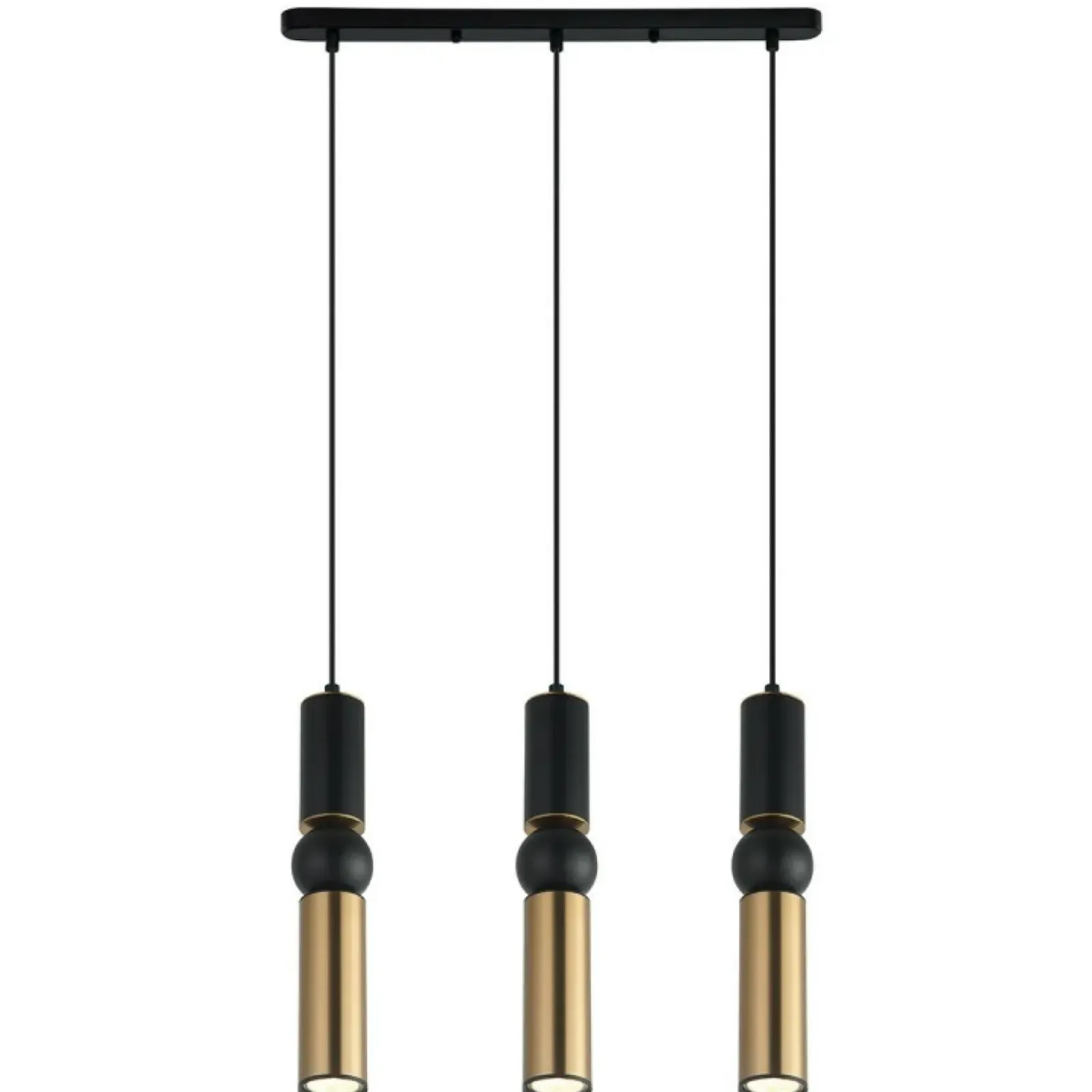 Sklep Kaja Czarno-złota lampa wisząca z tubami PND-14290-3A-BK-BRO - ISIDORA Outlet
