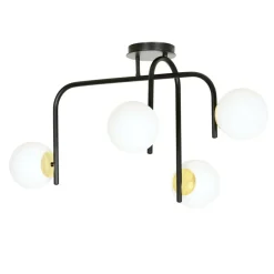 Sklep Kaja Czarno-złota lampa z okrągłymi kloszami 1032/4B RAGNAR | Kaja Outlet