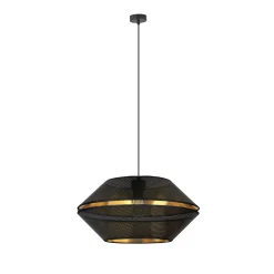 Sklep Kaja Czarno-złota lampa z perforowanym abażurem 1185/1 z serii MALIA | Kaja* Żyrandole Z Abażurem