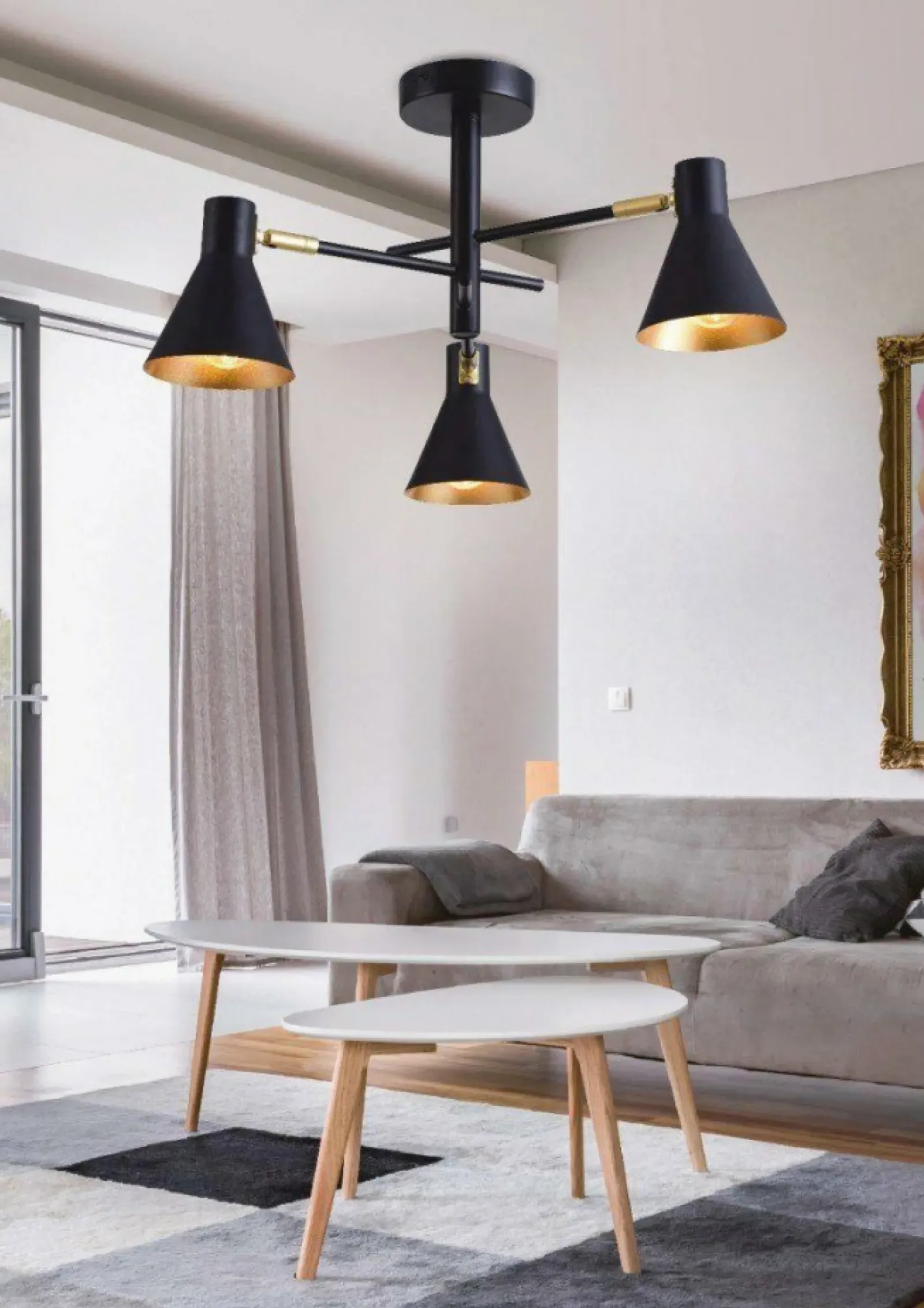 Sklep Kaja Czarno-złota lampa z regulowanymi ramionami 33-70975 LESS | Kaja czarny Cheap