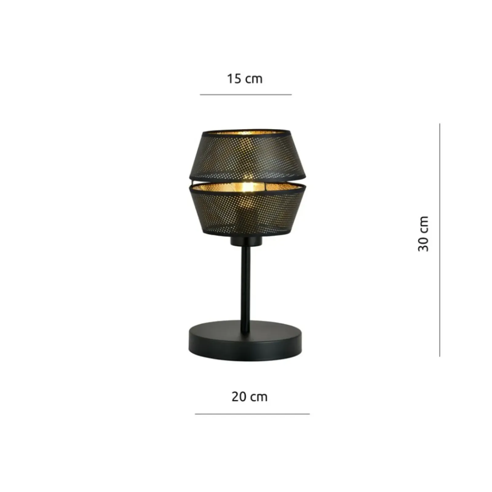 Sklep Kaja Czarno-złota lampka na stolik nocny przy łóżku 1185/LN z serii MALIA* Lampki Stołowe Z Abażurem|Nowoczesne Lampki Stołowe