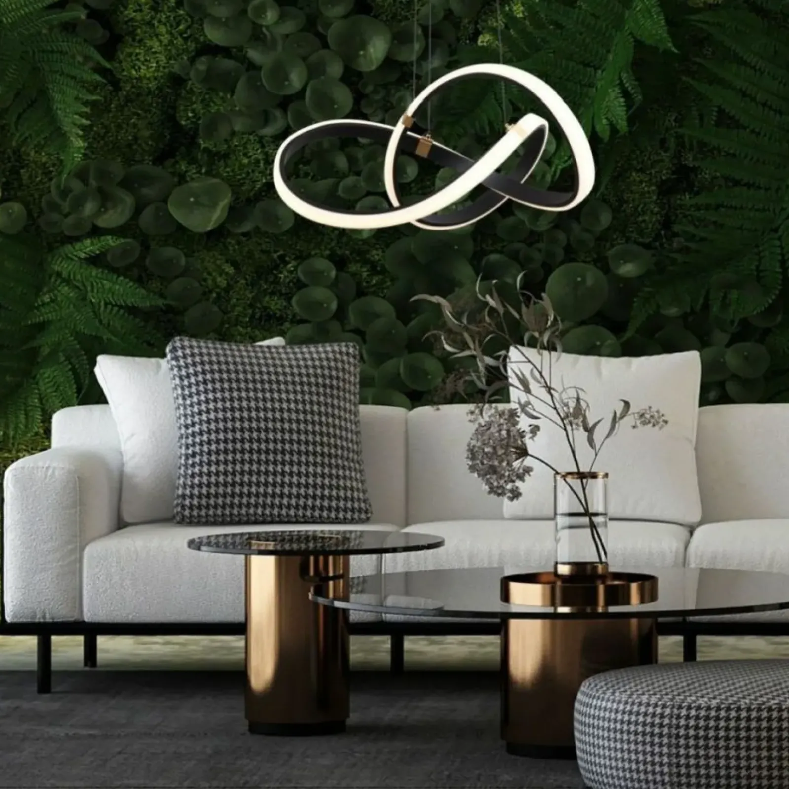 Sklep Kaja Czarno-złota, ledowa lampa wisząca MD9717-1-3BGD INDIGO | Kaja Shop