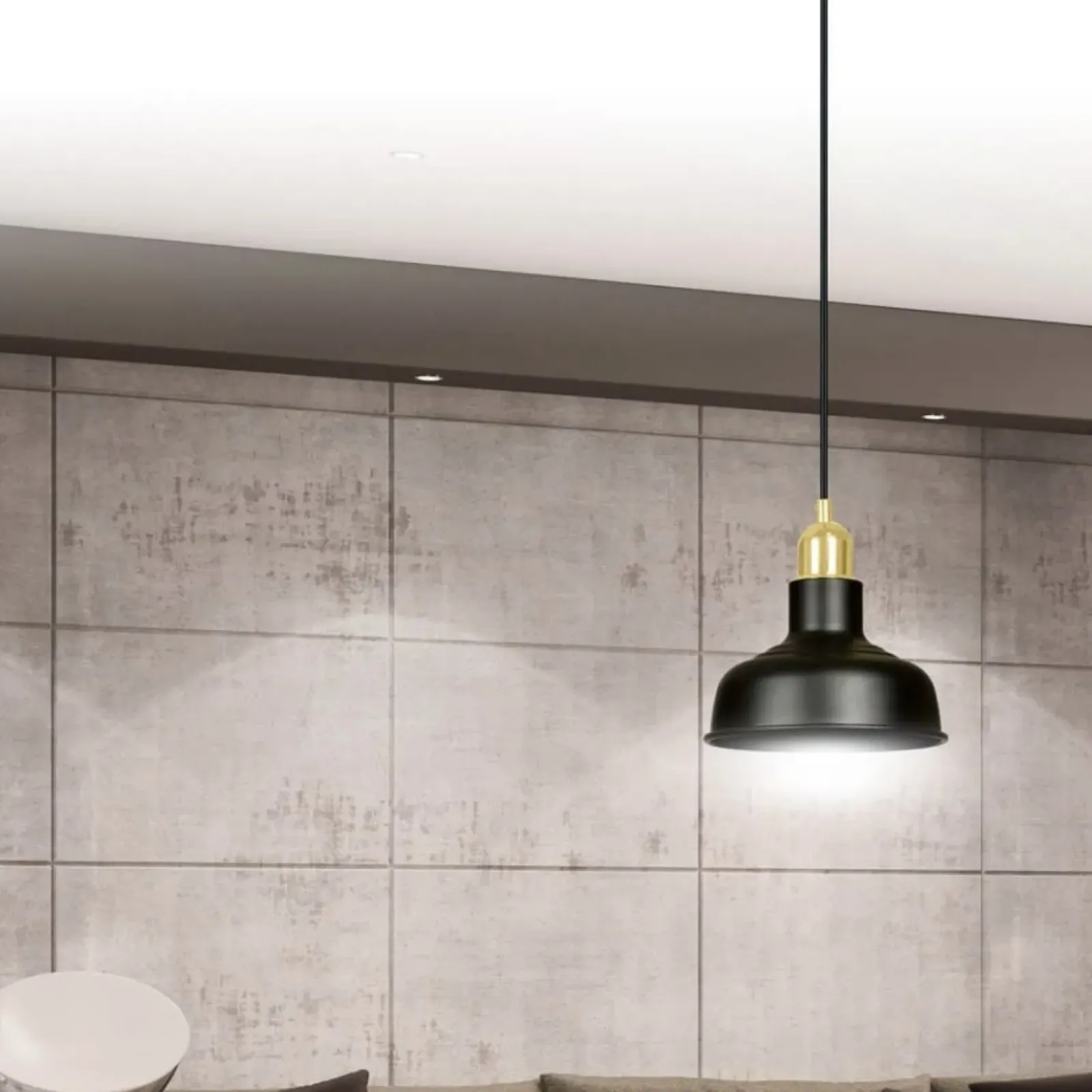 Sklep Kaja Czarno-złota, loftowa lampa wisząca do kuchni 1042/1 IBOR | Kaja czarny Store