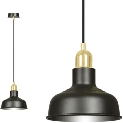 Sklep Kaja Czarno-złota, loftowa lampa wisząca do kuchni 1042/1 IBOR | Kaja czarny Store
