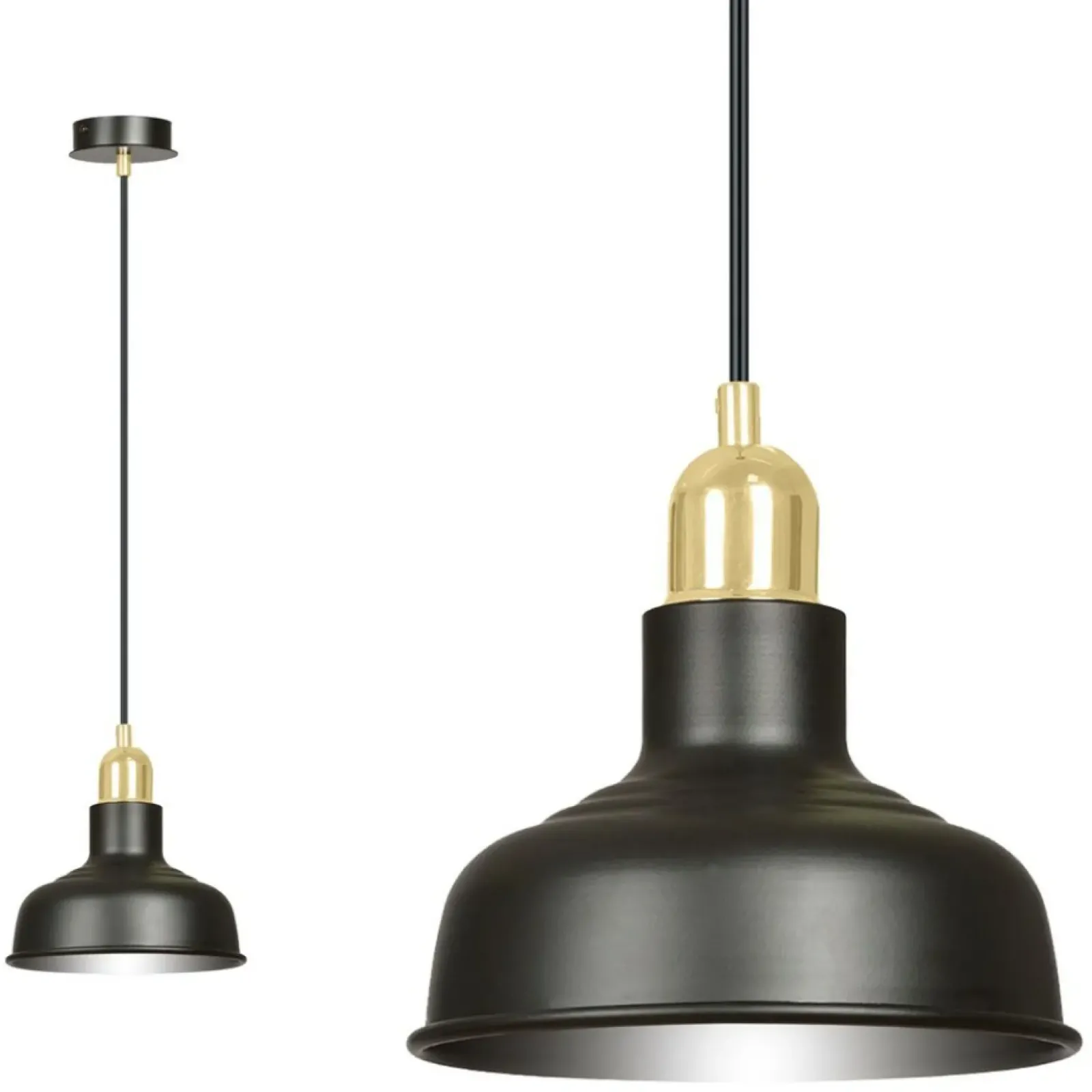 Sklep Kaja Czarno-złota, loftowa lampa wisząca do kuchni 1042/1 IBOR | Kaja czarny Store