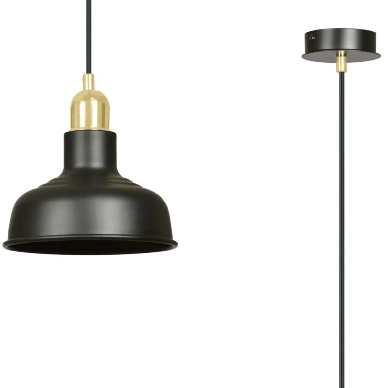 Sklep Kaja Czarno-złota, loftowa lampa wisząca do kuchni 1042/1 IBOR | Kaja czarny Store