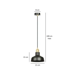 Sklep Kaja Czarno-złota, loftowa lampa wisząca do kuchni 1042/1 IBOR | Kaja czarny Store