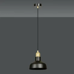 Sklep Kaja Czarno-złota, loftowa lampa wisząca do kuchni 1042/1 IBOR | Kaja czarny Store