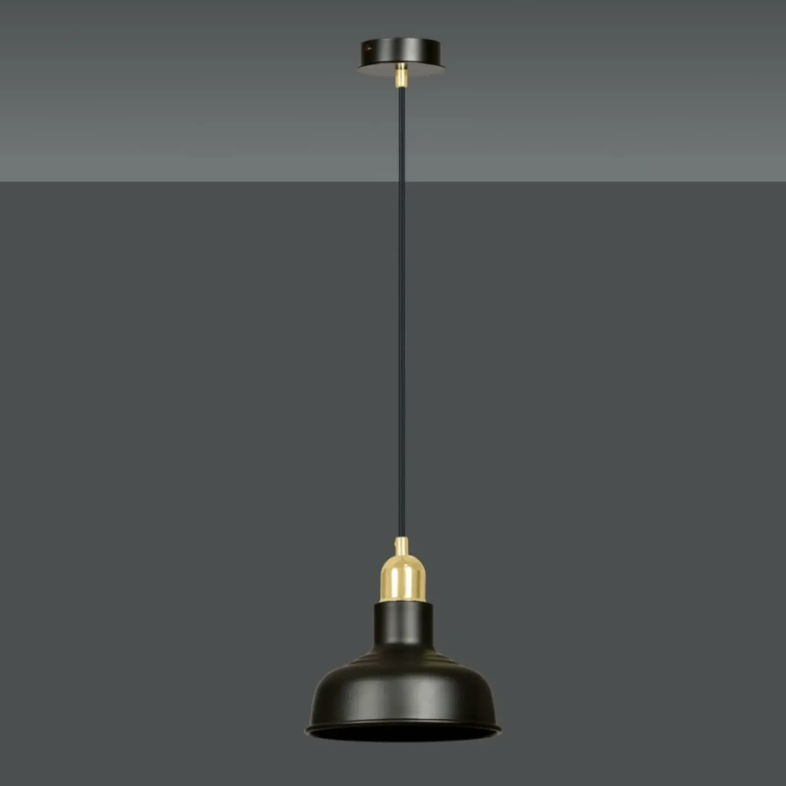 Sklep Kaja Czarno-złota, loftowa lampa wisząca do kuchni 1042/1 IBOR | Kaja czarny Store