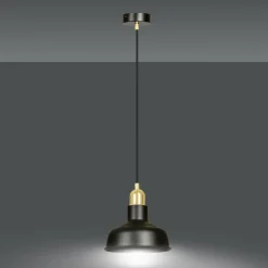 Sklep Kaja Czarno-złota, loftowa lampa wisząca do kuchni 1042/1 IBOR | Kaja czarny Store