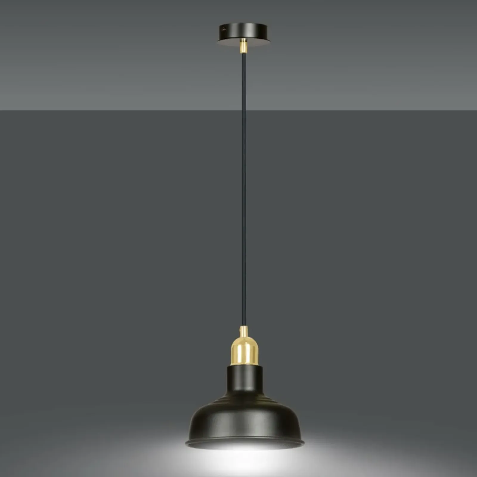 Sklep Kaja Czarno-złota, loftowa lampa wisząca do kuchni 1042/1 IBOR | Kaja czarny Store