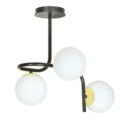 Sklep Kaja Czarno-złota, metalowa lampa sufitowa 1032/3 RAGNAR | Kaja Oświetlenie Outlet