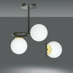 Sklep Kaja Czarno-złota, metalowa lampa sufitowa 1032/3 RAGNAR | Kaja Oświetlenie Outlet