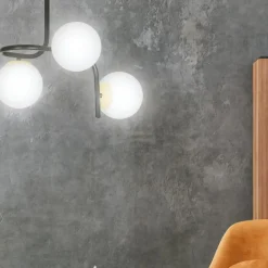 Sklep Kaja Czarno-złota, metalowa lampa sufitowa 1032/3 RAGNAR | Kaja Oświetlenie Outlet