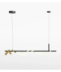 Sklep Kaja Czarno-złota, nowoczesna lampa wisząca MOD166PL-L30GB3K z serii TAU Cheap
