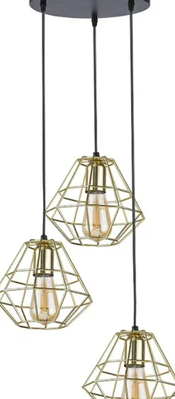 Sklep Kaja Czarno-złota, nowoczesna lampa wisząca TK 4451 z serii DIAMOND GOLD Fashion