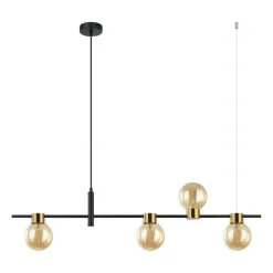 Sklep Kaja Czarno-złota, prosta lampa wisząca PND-5225-4-BK-AMB z serii BLETTER Hot