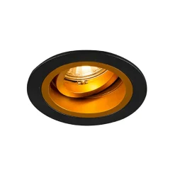 Sklep Kaja Czarno-złote oczko 92702 CHUCK DL ROUND BLACK-GOLD| Kaja Oświetlenie* Oprawy Podtynkowe