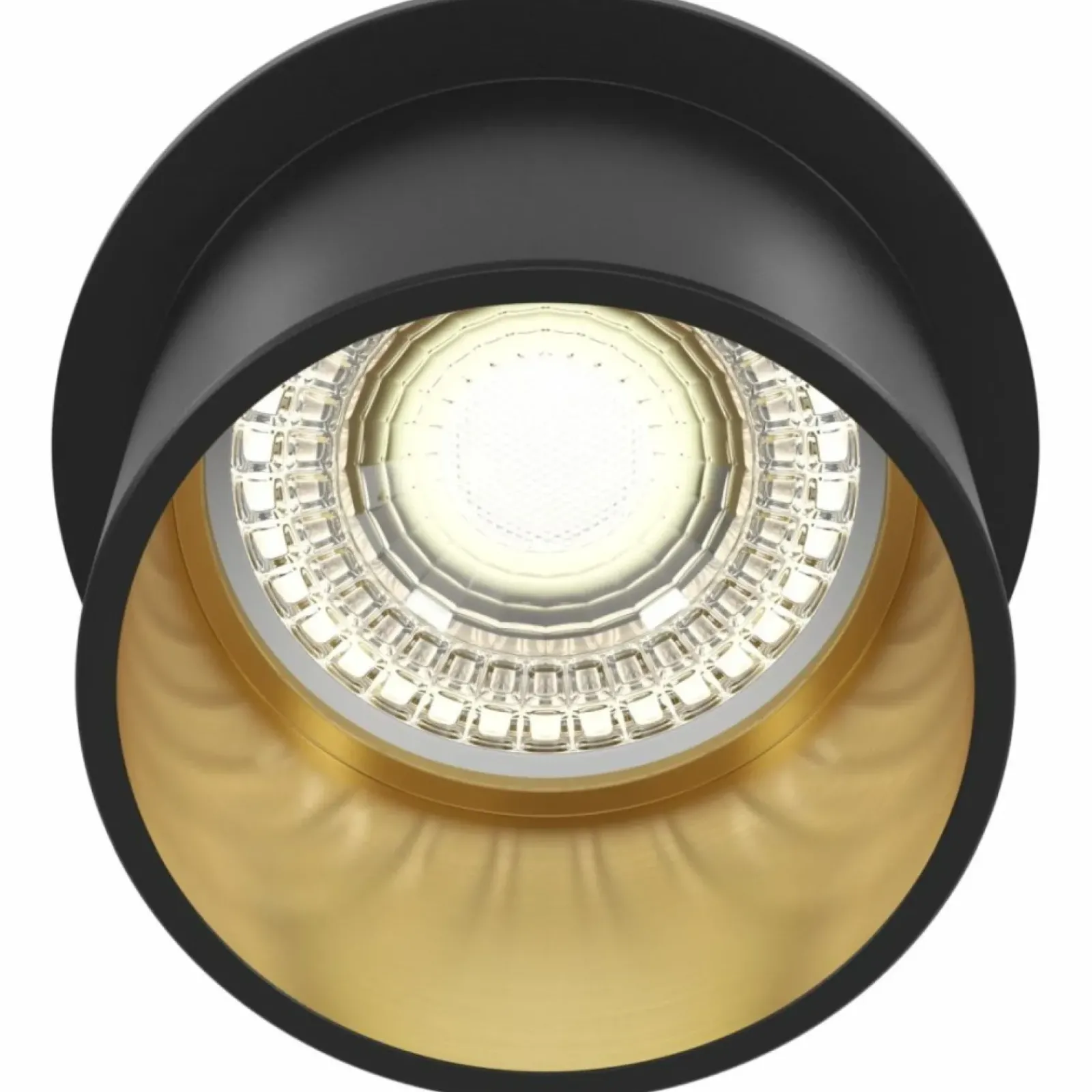 Sklep Kaja Czarno-złoty downlight podtynkowy GU10 DL050-01GB REIF | Kaja* Oprawy Podtynkowe