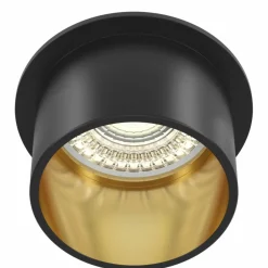 Sklep Kaja Czarno-złoty downlight podtynkowy GU10 DL050-01GB REIF | Kaja* Oprawy Podtynkowe