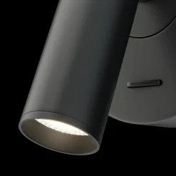 Sklep Kaja Czarny kinkiet na okrągłym mocowaniu C038WL-L3B3K MIRAX | Kaja* Lampy Led