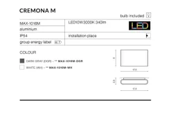 Sklep Kaja kinkiet zewnętrzny LED na taras AZ4340 CREMONA | Kaja* Kinkiety Ogrodowe