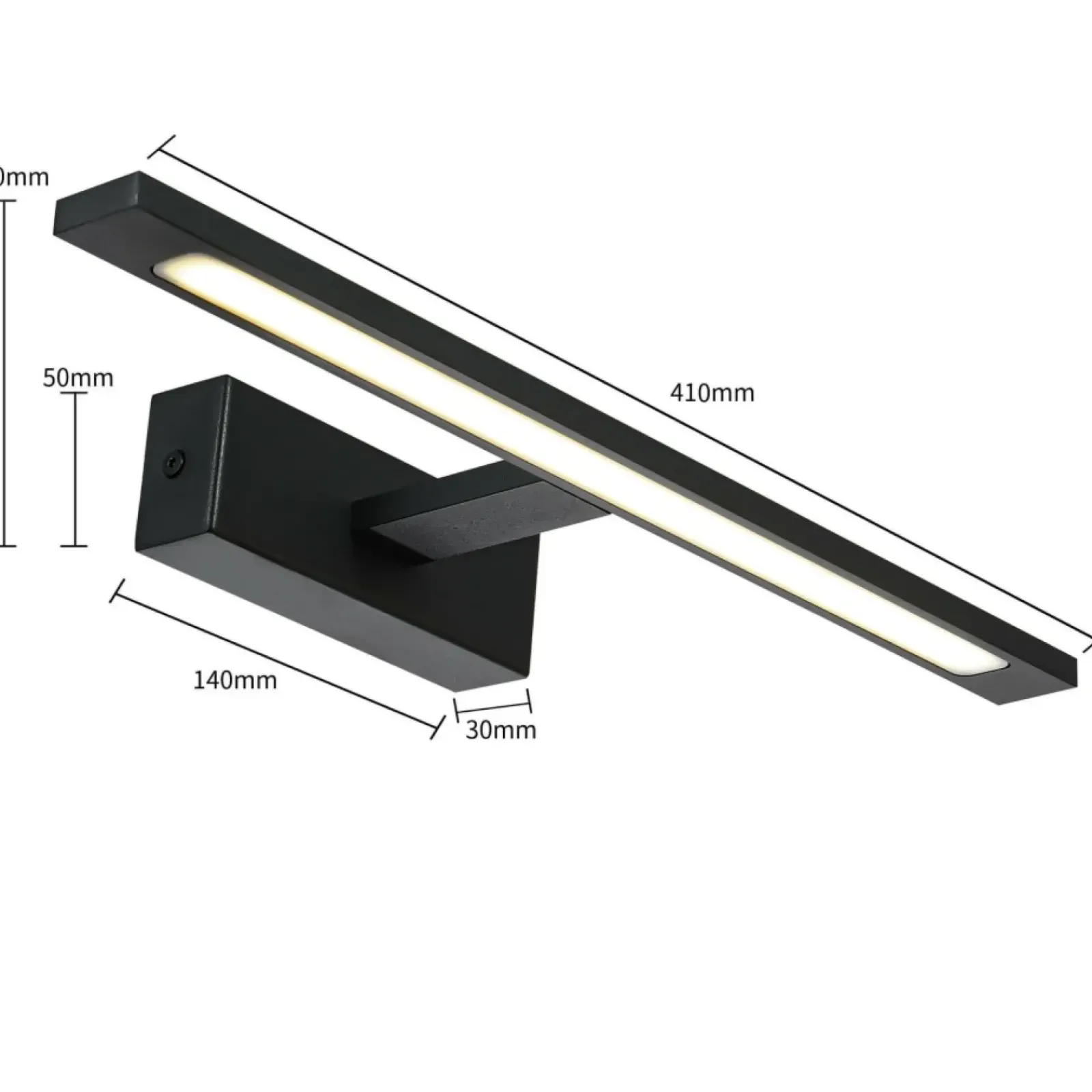 Sklep Kaja Czarny, ledowy kinkiet 41cm GS-LWB-12W BK ISLA | Kaja Oświetlenie* Lampy Led