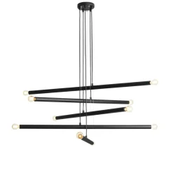 Sklep Kaja Czarny nowoczesny żyrandol do dużego pokoju 1072M1 TUBO | Kaja Zadzwońporabattel.783200183(8-16)/mailsklep@kaja.com.pl Best Sale