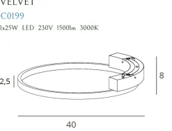 Sklep Kaja Czarny, okrągły plafon, obręcz LED Ø40cm MX C0199 VELVET | Kaja Outlet