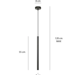 Sklep Kaja pojedyncza lampa wisząca zakończona tubą 552/1 | Kaja czarny Outlet