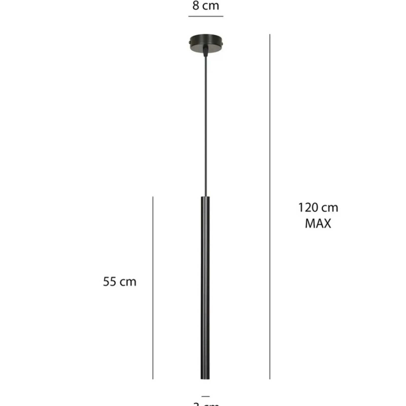 Sklep Kaja pojedyncza lampa wisząca zakończona tubą 552/1 | Kaja czarny Outlet