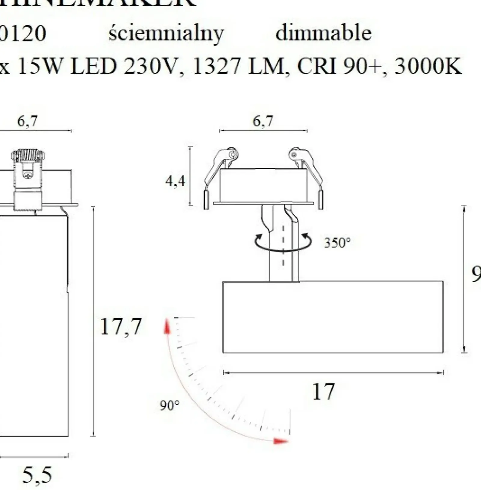 Sklep Kaja Czarny, spot LED mocowany podtynkowo MX H0120 SHINEMAKER | Kaja* Lampy Led|Oprawy Podtynkowe