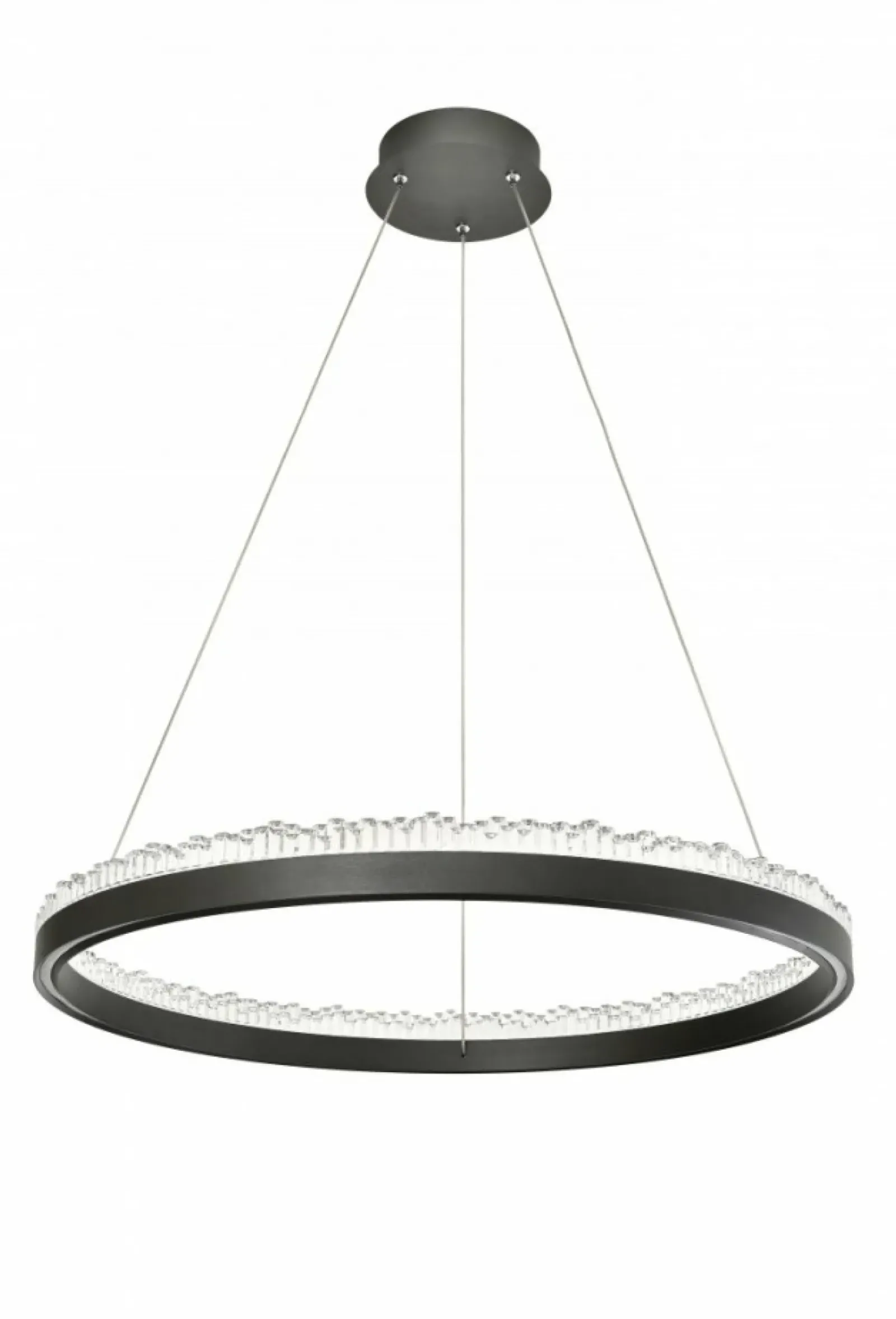 Sklep Kaja Czarny, wiszący okrąg LED z kryształkami PD2304600R-MB REGI | Kaja Cheap