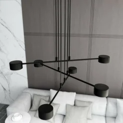 Sklep Kaja żyrandol do salonu w stylu loftowym 1339/6 MODUS | Kaja czarny Store