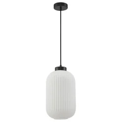 Sklep Kaja Czarny zwis z podłużnym, ryflowanym kloszem PND-52636-1-BK serii LINDO Cheap