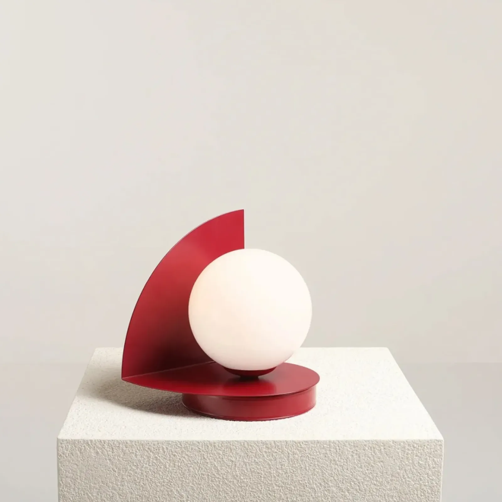 Sklep Kaja Czerwona, modernistyczna lampka stołowa ⌀14cm 1125B15 z serii LOOP | Kaja Oświet* Nowoczesne Lampki Stołowe