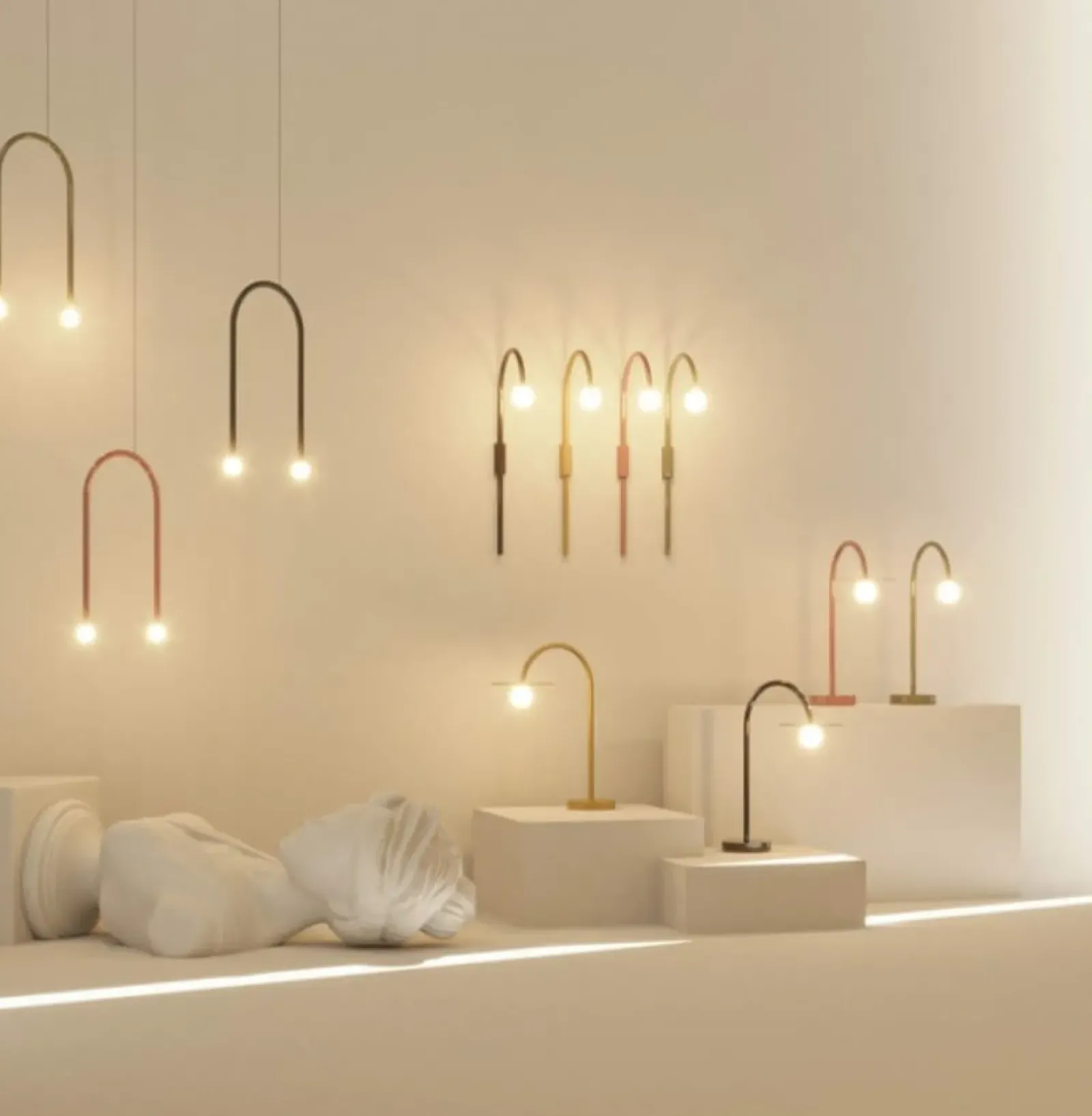 Sklep Kaja Czerwona, nowoczesna lampa łuk, światło LED MX P0523 ENIGMA | Kaja Fashion