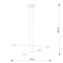 Sklep Kaja Czteropunktowa, biała lampa wisząca 1340/4 MODUS | Kaja Oświetlenie biały Hot