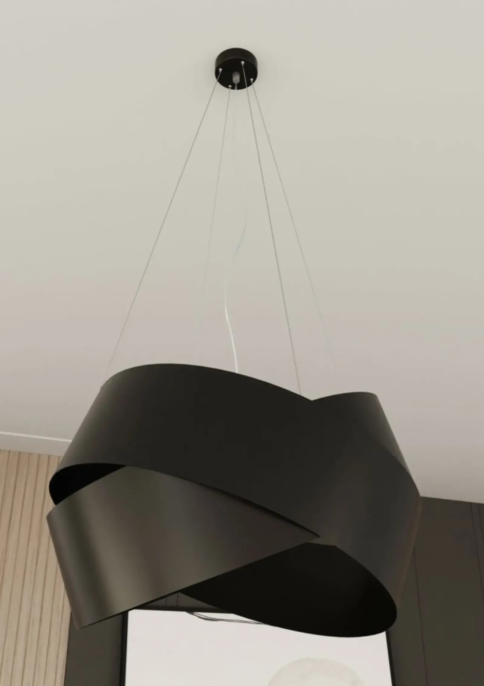 Sklep Kaja Dekoracyjna czarna lampa wisząca do salonu 512/1 | Kaja Oświetlenie czarny Outlet