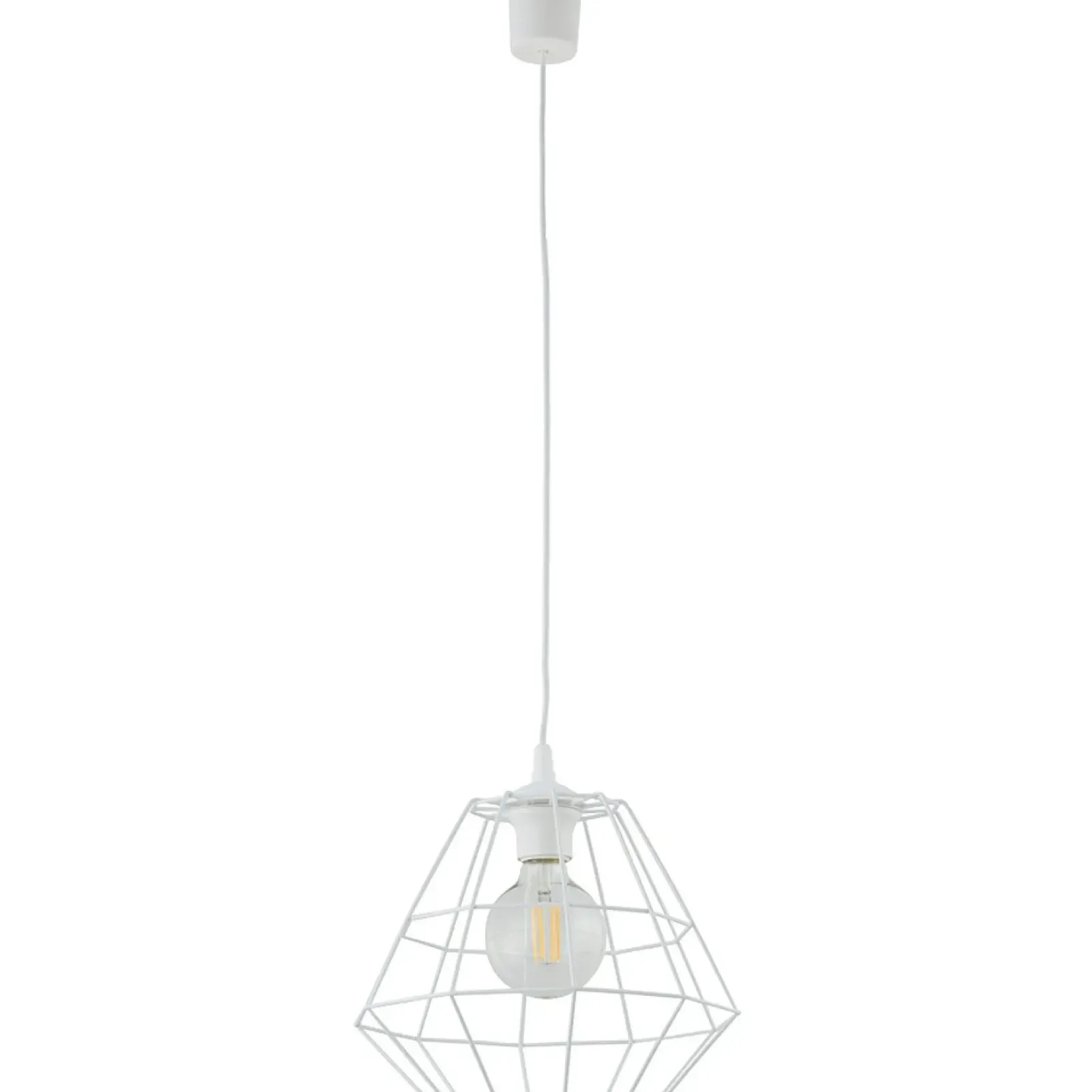 Sklep Kaja Dekoracyjna, druciana lampa wisząca do jadalni TK 6215 - DIAMOND NEW biały New