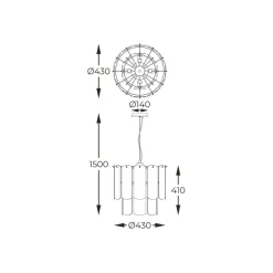 Sklep Kaja Dekoracyjna, elegancka lampa wisząca MD3523-8M-EBCN NIRA | Kaja New