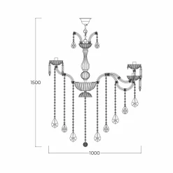 Sklep Kaja Dekoracyjna, kryształowa lampa wisząca ZM 17801/10+5-GLD CHATEAU | Kaja Fashion