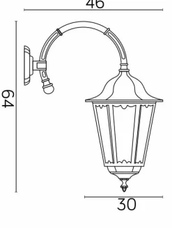 Sklep Kaja Dekoracyjna lampa elewacyjna, czarna K 3012/1/BD z serii RETRO MAXI | Kaja Oświe* Kinkiety Ogrodowe