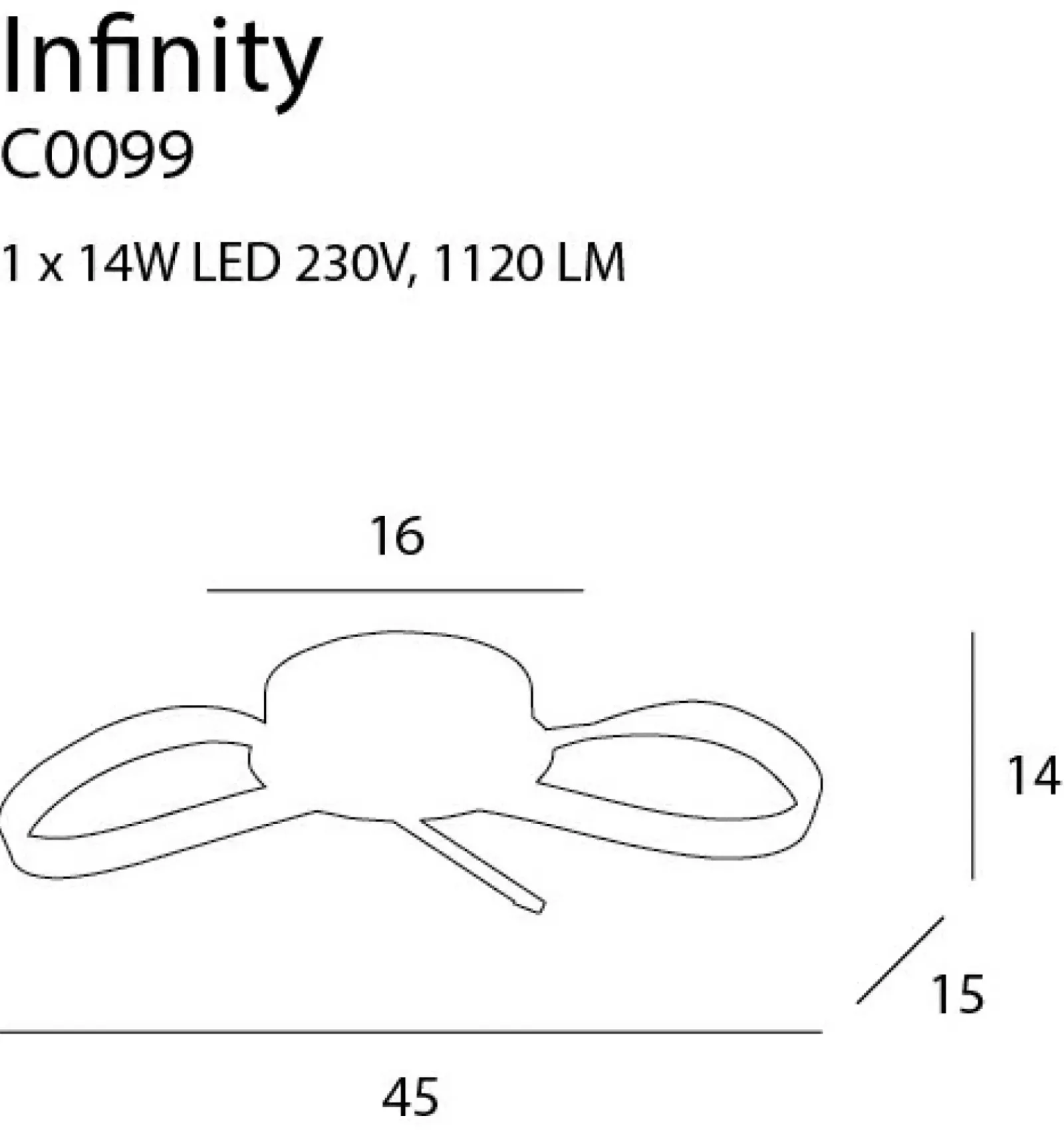 Sklep Kaja Dekoracyjna lampa sufitowa LED do sypialni MX C0099 INFINITY | Kaja* Lampy Led|Plafony Nowoczesne