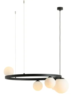 Sklep Kaja Dekoracyjna lampa wisząca, obręcz z kloszami 1099F1_R GARDA | Kaja Zadzwońporabattel.783200183(8-16)/mailsklep@kaja.com.pl Flash Sale