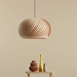 Sklep Kaja Dekoracyjna lampa wisząca z drewnianym kloszem 1110G_L z serii NATURE Zadzwońporabattel.783200183(8-16)/mailsklep@kaja.com.pl Store